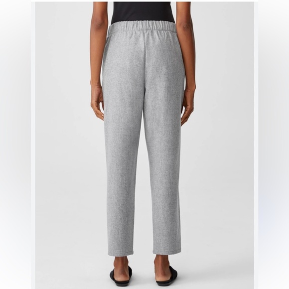 Eileen Fisher Soft Wool Flannel Pleated Tapered Pant large - Picture 2 of 7